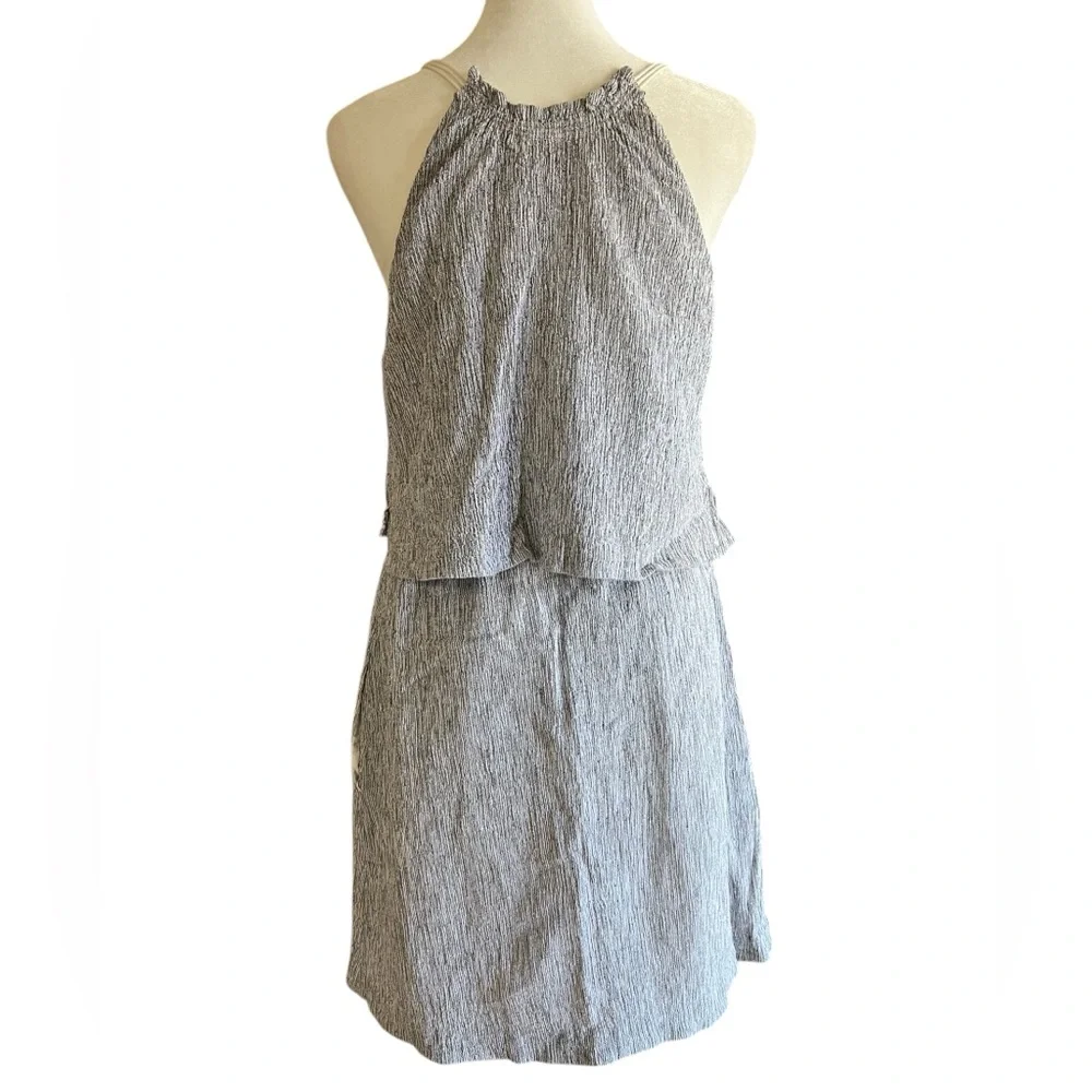 MADEWELL Linen Cotton Dream Drift Overlay Slip Dress Size 6 C5933 in Stripe